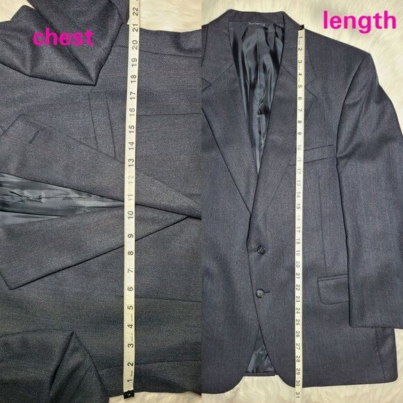Vintage 2pc Burberrys Grey Wool Suit Jacket & Trouser Set - Picture 9 of 16